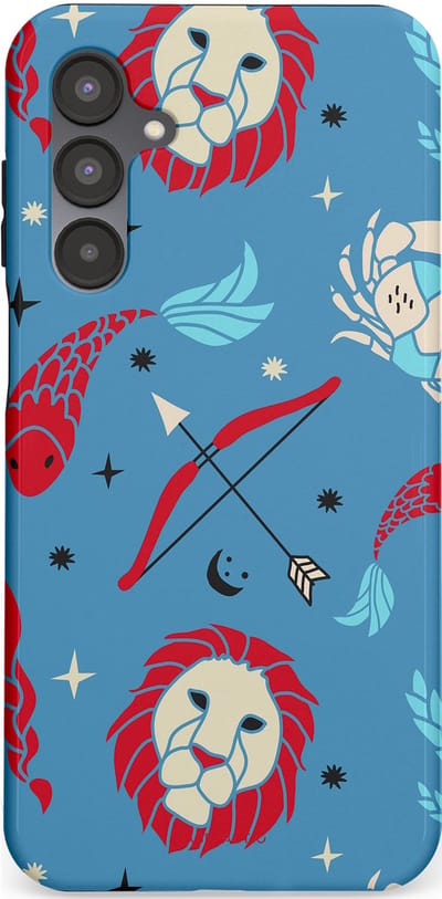 Casetastic hoesje geschikt voor Samsung Galaxy A16 - Dubbellaagse bescherming - Zodiac in verbinding - Fashion Case - Petrol Bordeaux Grijs