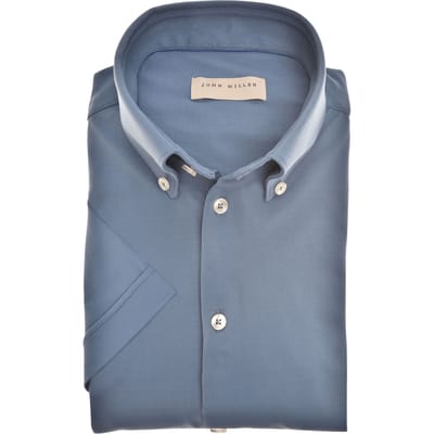 John Miller  Lange Mouw Overhemden Blauw 5142040