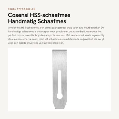 Dailygoods- Schaafmes HSS - Handmatig Schaafmes - Houtbewerking - Lemmet 44 mm - Hoge Structuurbestendigheid - Scherpe Rand - Houtbewerkingsmes
