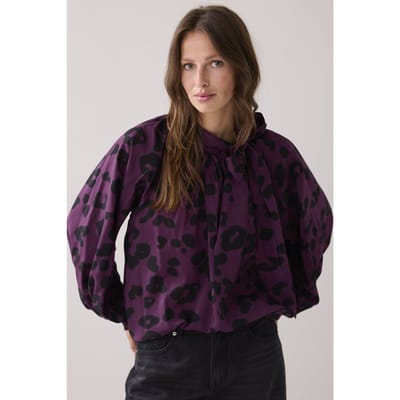 Summum Woman Top Co/vi Printed Wineberry Maat: 38 | Longsleeves Outlet | Dames | Zwart