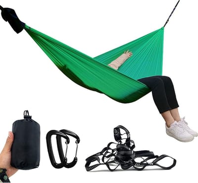 Hangmat Ultralicht - Kampeerhangmat Reishangmat - Ontspannen Buiten - Compact Draagbaar - 270x130 cm - Groen