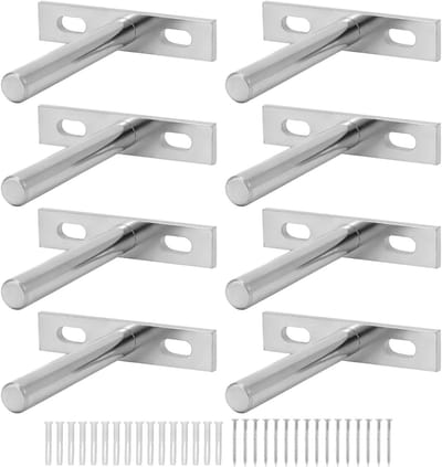 8 Stuks Onzichtbare Plankbeugels - 75mm - Stevige IJzeren Beugels voor Wandmontage van Planken, Decoratie en Meubels