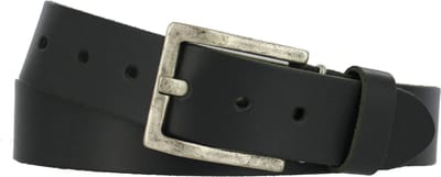 Leren Riem Glad Leer | Heren & Dames | 4cm breed | Riemmaat: 95cm (totale lengte: 110cm) | 100% echt leer | Kleur: grijs | Nikkelvrije gesp