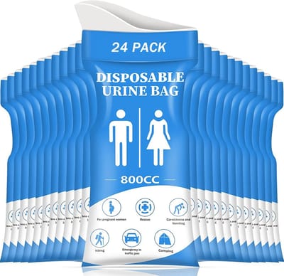 24 wegwerp urinezakken - 800ml noodzak - Voor mannen & vrouwen - Lekvrij & absorberend - Reizen