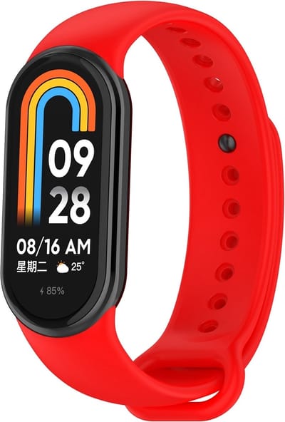 By Qubix - Siliconen bandje - Rood - Geschikt voor Xiaomi Smart Band 8 / 9 / 10