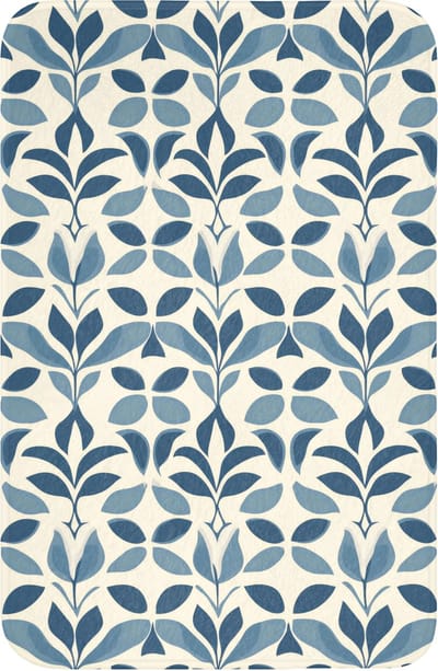 WC mat 40x60 cm - Antislip - Flora - Modern - Blauw - Toiletmat - Vloermat - Douchemat - Toilet tapijt - Toiletmatten