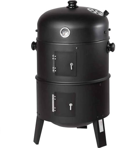 Casa Living Houtskool Barbecue - Veelzijdige BBQ met Roker, Grill en Thermometer - Perfect Voor Buiten Koken - 3 in 1 - Zwart