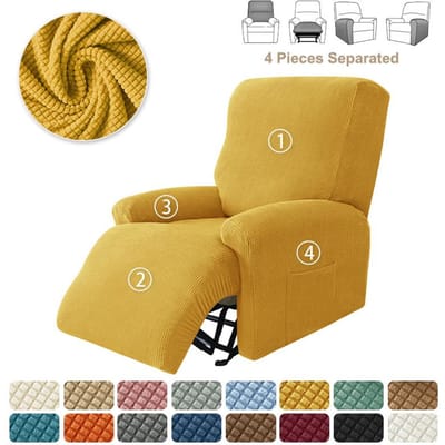 4 Stuks Split Relaxfauteuilhoes voor Woonkamer Relaxstoelhoes Jacquard Fauteuilhoezen Stretch Bankhoezen 1-Zits