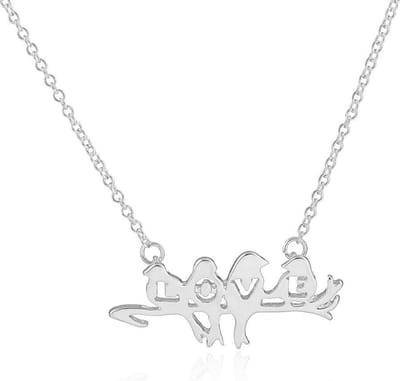 24/7 Jewelry Collection Love Letters Vogels Ketting - Takje - Liefde - Zilverkleurig