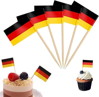30 Miniatuur Tandenstokers met Vlaggen voor Feestdecoratie, Cupcake Toppers en Cocktails, Perfect voor Europese Evenementen en Wereldkampioenschappen