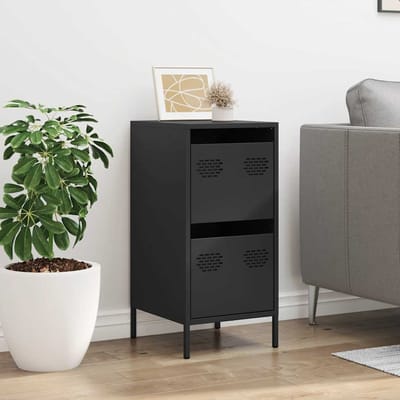vidaXL - Dressoir - 35x39x73,5 - cm - koudgewalst - staal - zwart