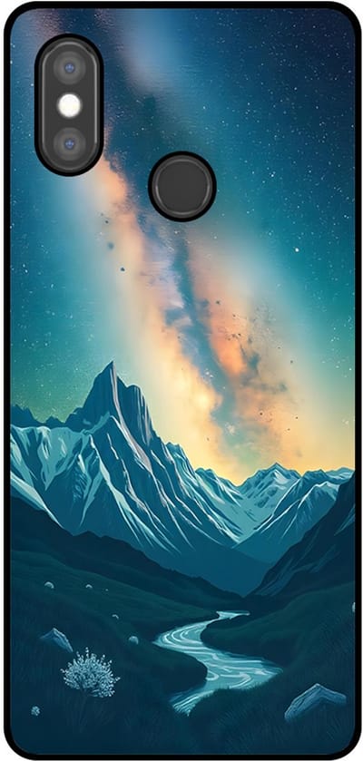 Smartphonica Telefoonhoesje Geschikt voor Xiaomi Mi 8 met Sterrenhemel Opdruk - TPU Backcover Case With Space And Milkyway Design geschikt voor Xiaomi Mi 8