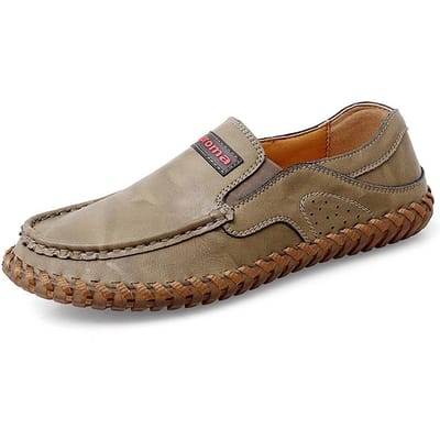 Printemps et automne nouvelles chaussures en cuir pour hommes en cuir souple à semelle respirante pour hommes grande taille tendance chaussures pour hommes paresseux sauvages chaussures décontractées 47 gray