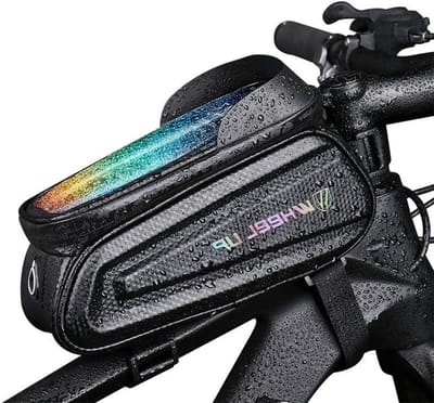 Fiets Frame Tas - Fietstas Waterdicht - Fietsen Opbergen - Met Zonneklep - Tot 7 inch - Zwart