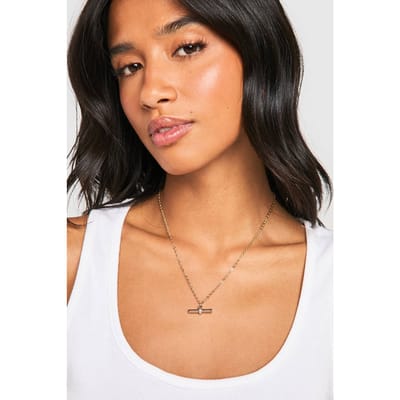 boohoo Dames Gouden T-bar ketting