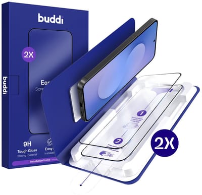 2-Pack Screenprotector Geschikt voor Samsung Galaxy S25 FE - Buddi Easy Fit Tempered Glass met Installatietray - 9H+ Gehard Glas - Case Friendly Glasplaatje - Eenvoudige montage