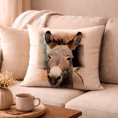 Canvas Gentle Donkeys Collection Kussenhoes - Ezel - Ezels - 45x45 cm