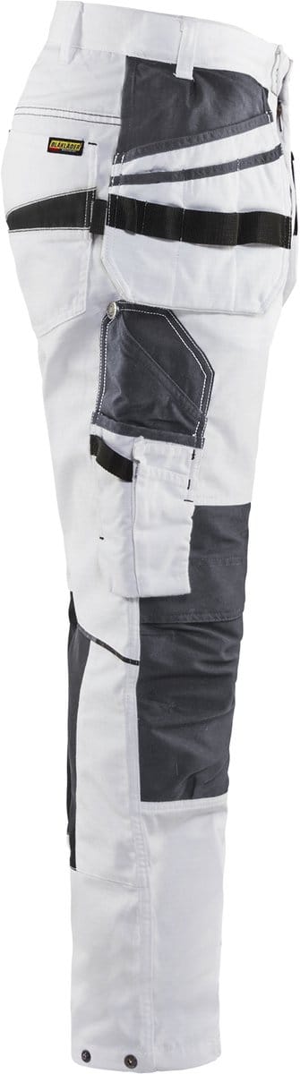 Blaklader Schilderswerkbroek met stretch en spijkerzakken 1096-1330 - Wit/Donkergrijs - C148