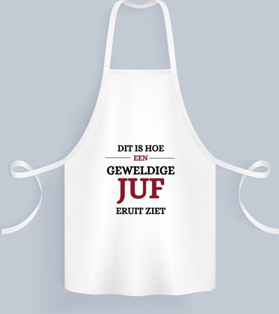 Akyol - geweldige juf eruit ziet Keukenschort - Juf - beste juf - school - verjaardagscadeau - afscheidscadeau - kado - 82 bij 71 cm