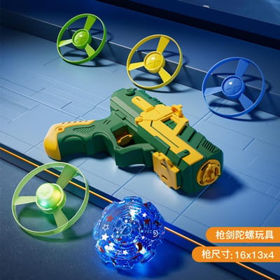 Plastic Gyro Vechtzwaard Draaitollen Spel Burst Coole Speelgoed Jongens Gyroscoop Vechtende Draaitol Lanceerder Pistool voor Kinderen Cadeau