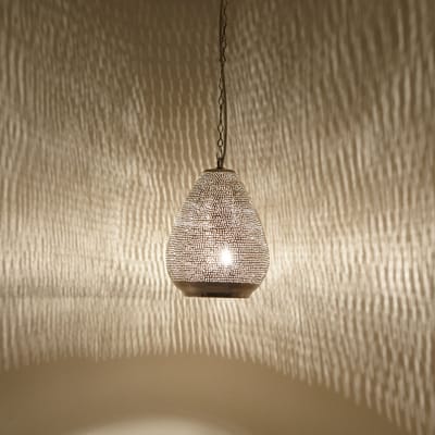 Hanglamp – pendellamp – echt verzilverd messing – voor woonkamer en slaapkamer – D18