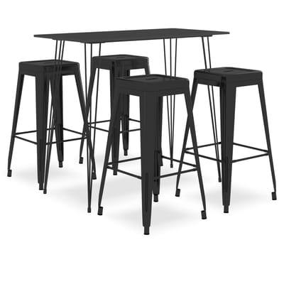 vidaXL - 5-delige - Barset - zwart