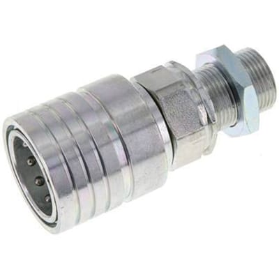 Stalen DN 25 Hydraulische Koppeling Snelkoppeling 20 mm S Knelring Schotkoppeling ISO 7241-1 A/8434-1 D 34.3mm