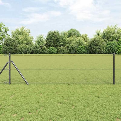vidaXL - zeshoekig - gaashek - met - grondbevestiging - 10 - x - 0,6 - m - Grijs - Mesh
