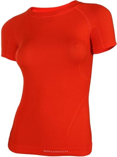 Brubeck | Dames Thermo Active Ondershirt met Merino Wol - Naadloos -  T-Shirt-Oranje Rood-S