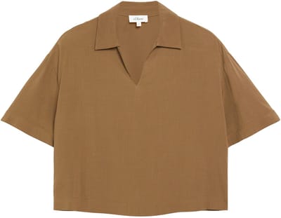 Vluchtige Viscose Blouse met V-hals en Volledige Print, Shirtkraag, Damesstof s.Oliver