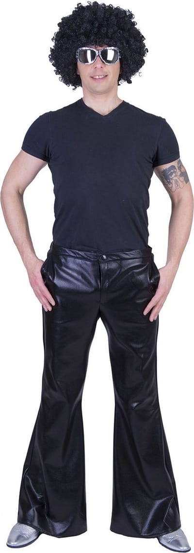 Glanzend Zwarte Disco Godheid Broek Man