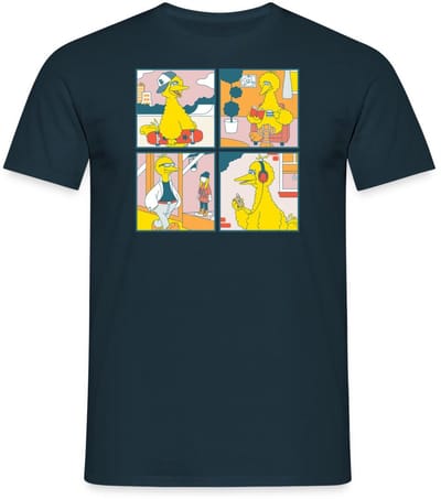 Sesamstraat Bibo Striptegels T-Shirt Heren