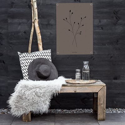 MOODZ design | Tuinposter | Buitenposter | Illustratie natuur 1 | 70 x 100 cm | Bruin