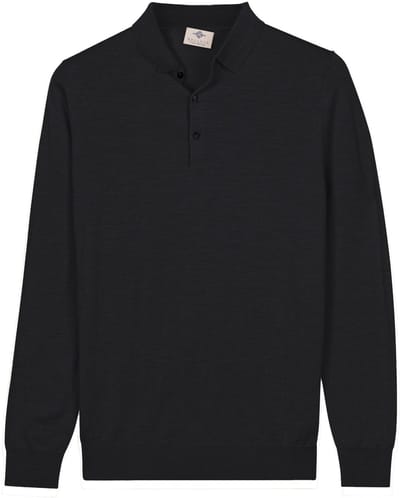 Baileys – Heren – Pullover – Gebreid – Poloshirt – Merinowol – Zwart – 520063-90