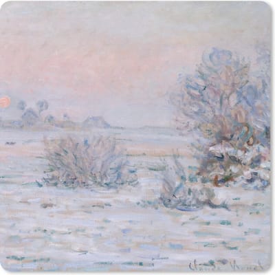 Muismat 20x20 cm - Mousepad Winterzon Lavacourt - Claude Monet - Muismatten