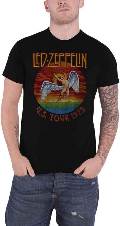 Iconisch Band T-shirt Heren - USA Tour '75 - Zwart - Maat XX-Large