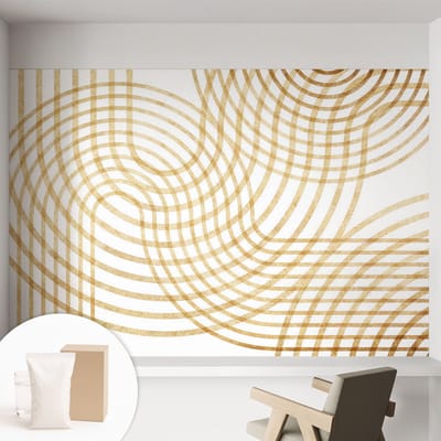 Coloray Behang - Geometrische weefsels Wanddecoratie - 152x104 cm - Wit Behang - Voor liefhebbers van modern design en abstracte patronen - Behang Voor de woonkamer, voor het kantoor, voor de slaapkamer - Vliesbehang Geometrie