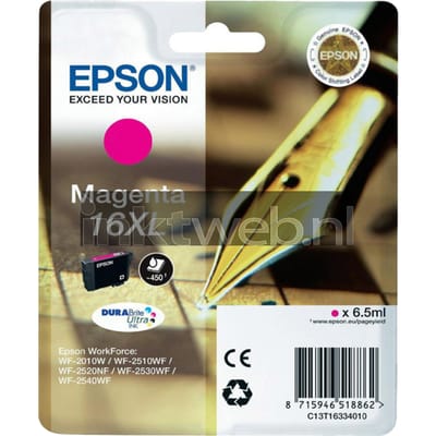 Epson Inktcartridge 16XL (C13T16334012) Magenta Hoge capaciteit