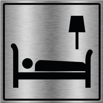 Hotel bord - gecoat brushed aluminium | 15 x 15 cm