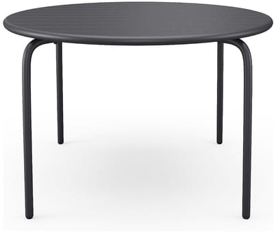 Vente-unique Ronde tuintafel D110 van metaal - Donkergrijs - MIRMANDE