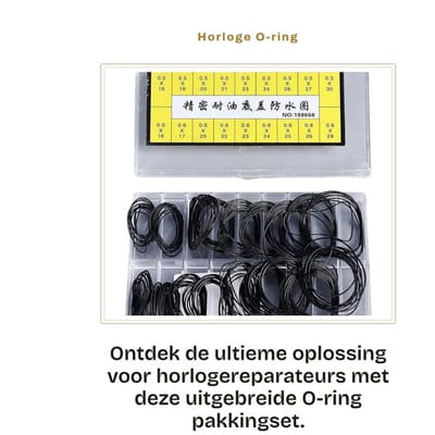 Dailygoods- Horloge O-ring Waterdichte Afdichting - 180 Stuks - Rubberen Pakkingset - Duurzaam - Flexibel - Eenvoudige Installatie - Horlogeafdichting