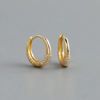 925 Sterling Zilver Micro-Ingelegde Zirkonia Hoepel Oorbellen Voor Vrouwen Lichte Luxe Temperament Oorbel Verkoop Sieraden goud