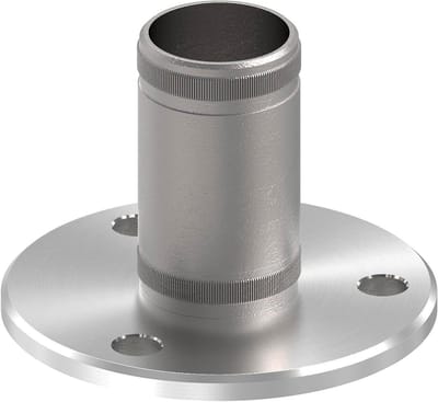 Vloeranker RVS - Muurbevestiging - Buis Montage - Roestvrij staal V2A - 424mm buis - Zilverkleurig