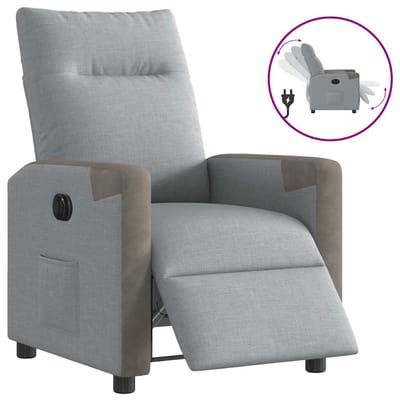 vidaXL - Fauteuil - elektrisch - verstelbaar - stof - lichtgrijs