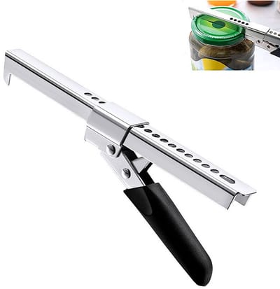 Verstelbare blikopener - Blikopeners- Multifunctionele flesopener - Gemakkelijk blikken openen - Keukenaccessoire - Blikopener voor ouderen, mensen met een zwakke geest en kinderen - Zilver