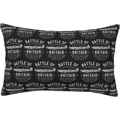 Bataille d'Angleterre Spitfire Housse de Coussin Rectangulaire Décoration Chambre à Coucher Lit Maison Confort Coussin Jeté 50x35cm