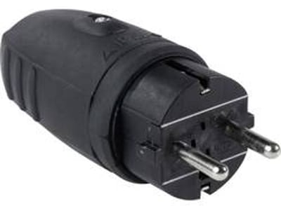 AS Schwabe 60410 Stekker met randaarde Rubber 230 V Zwart IP44