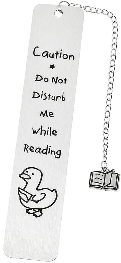 Dailygoods- Bladwijzer Eend - Roestvrij Stalen Boekenlegger - Lichtgewicht - Grappig Ontwerp - Leescadeau voor Lezers - Caution Do Not Disturb