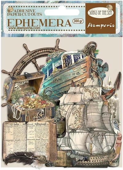 Stamperia - Songs of the Sea Ephemera Sea Sailing Ship and Elements (34pcs) (DFLCT30)