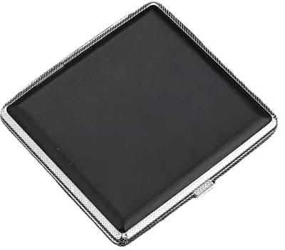 CHPN - Sigarettendoosje - Sigaretten blik - 20 Sigaretten - Sigarettenhouder - Box - Opbergdoosje voor sigaretten - Zwart - Cadeau - Universeel